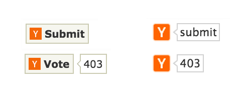 Screenshot of embeddable Hacker News Buttons