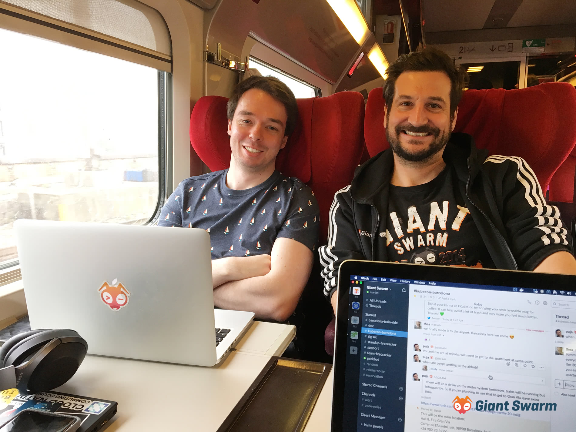 Giant Swarm train ride to KubeCon Barcelona